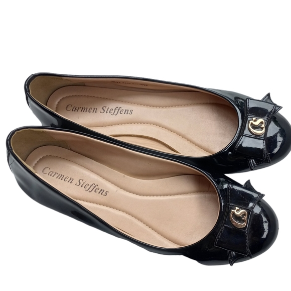 Carmen steffens black and gold ballet style flats - Picture 1 of 10
